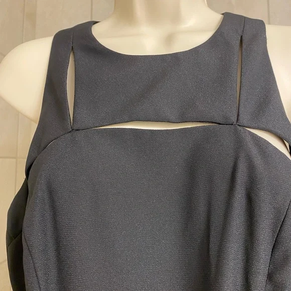 Vintage Adrianna Papell Evening black cocktail dress with bodice slits, size 10 - Picture 8 of 11